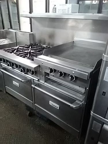 6 Burner Stove With 24 Inch Flat Top Griddle &amp; Oven Garland tested 90 day warran