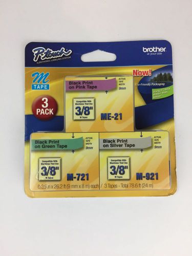 Brother M Series (ME793) P-touch Tape Cartridges 3-Color Multi-Pack