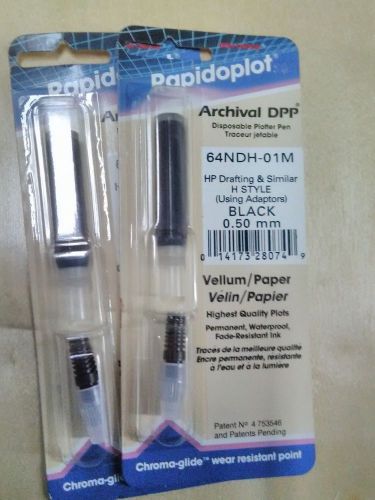 Rapidoplot Archival Disposable Plotter Pen - 0.50mm Black, 64NDH-01M, H-style