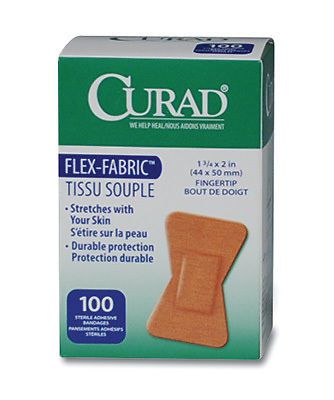Curad Flex-Fabric Bandages - Fingertip (2 Boxes - 100 Bandages per Box)