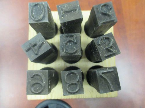 Young Bros. Stamp Works 1/2 inch Steel Set 9 Figure Number Character MADE IN USA