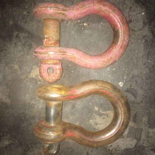 Two 2 crosby 12 ton anchor shackles bolt pin american made for sale