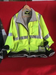Radian Hi Vis Soft Shell Jacket 3X Class 3 Fleece Liner Weather Resistant