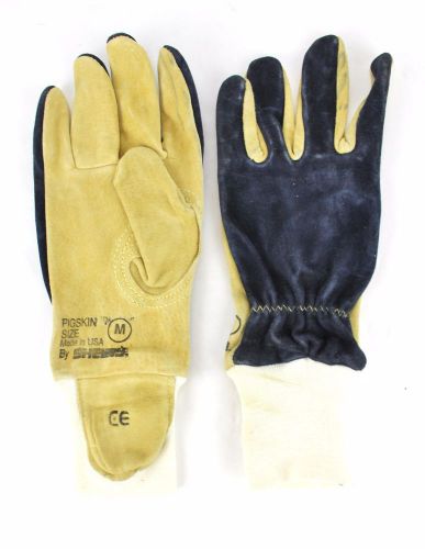 Shelby 5002 firefighters gloves pair size medium pigskin palms gunn cut usa 2l* for sale