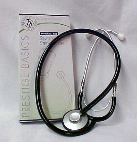 Prestige medical stethoscope singlehead black basic student emt ems 103 new for sale