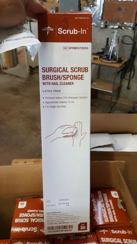 Medline scrub in surgical scrub brush-sponge/nail cleaner 10 boxes  case of 300 for sale