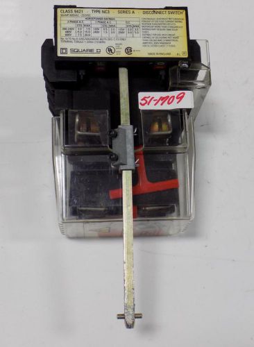 SQUARE D CLASS 9421 TYPE NC3 SER. A  30A 600VAC-250VDC DISCONNECT SWITCH