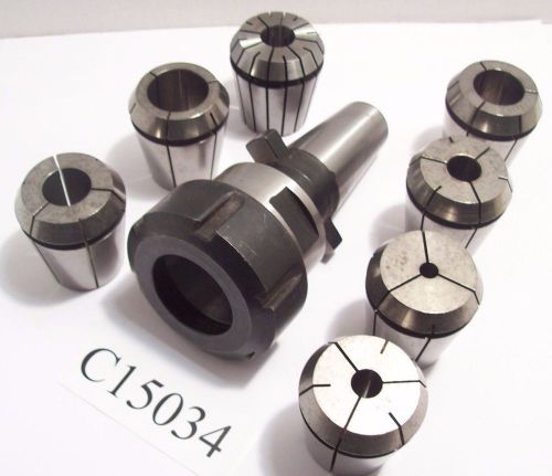 Clean hard to find kwik switch 200 er40 collet chuck w/ 7 er 40 collets c15034 for sale