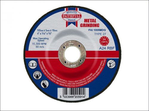 Faithfull - Grinding Disc for Metal Depressed Centre 100 x 5 x 16mm