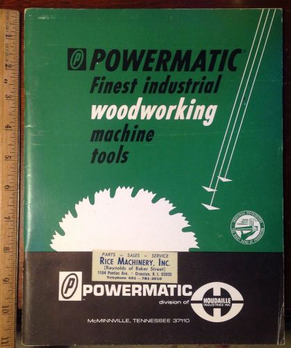 Vintage Houdaille  Powermatic Industrial Woodworking Tool Catalog, 1966