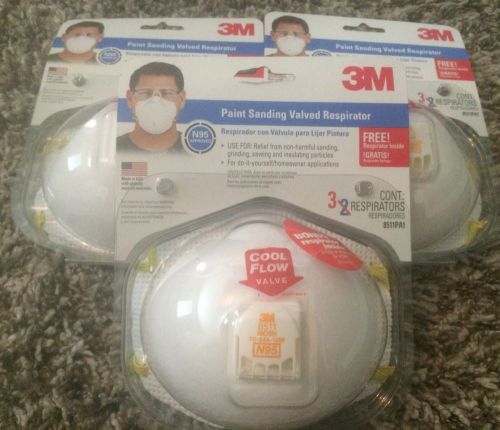 9 x 3M Paint Sanding Fiberglass Valved Respirators Safety Mask N95 8511PA1 NEW