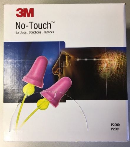 NEW! 3M No Touch Ear Plugs, 100 Per Box, Uncorded, P2000