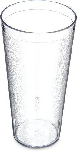 Carlisle 5224-8107 Stackable Shatter-Resistant Plastic Tumbler, 24 oz., Clear of
