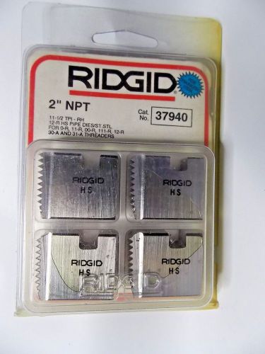 RIDGID 37940 2&#034; NPT 12-R STAINLESS STEEL PIPE THREADING DIES RH HS SS 11-R 00-R