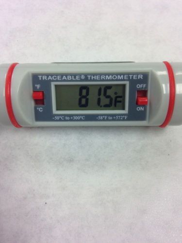 Fisher new traceable long stem digital thermometer1/4&#034; high lcd display 8 in for sale