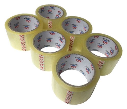 Heavy sealing pack 6 rolls heavy duty 2 mil. thickness packing tape. 2 &#034; x 55... for sale