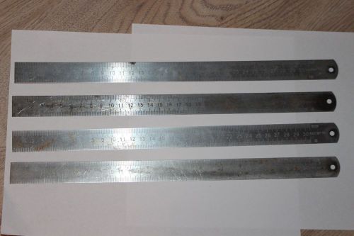 Used USSR Metric Machinist Metal Ruler Knurl Numeric 30sm 4 PCS