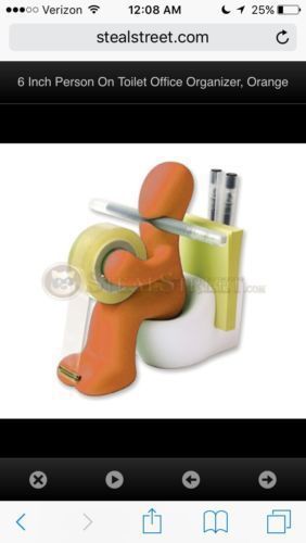 RICSB &#039;The Butt&#039; Office Supply Station Desk Accessory Holder, Orange, NIB