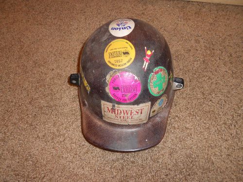 Vintage MSA Fiberglass Brown Hard Hat - Iron Worker, Ford