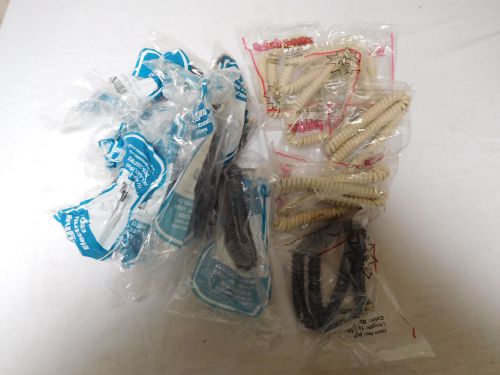 Handset curly cords. 5 ash &amp;1 black 12ft 9 grey 6ft.  new for sale
