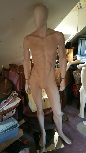 MALE MANNEQUIN SMOOTH BLANK FACE FULL BODY 6&#039; WITH STAND STORE DISPLAY