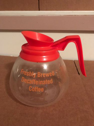 Glass Commercial Coffee Pots Carafes Schott Duran Orange Decaf Fresh  Cup Coffee