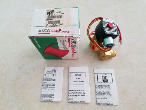 Asco red-hat ii solenoid valve ef8321g2 3/8&#034; 120 volt 3 way for sale