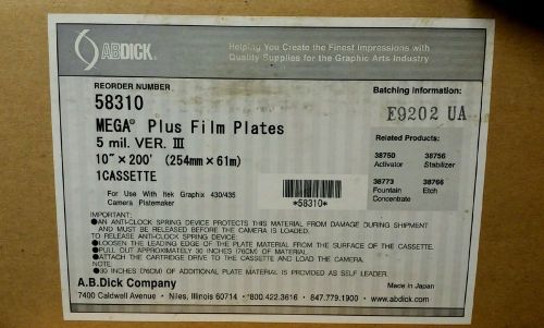 NEW 10&#034;x200&#039; Mega Film Plus Plates 58310