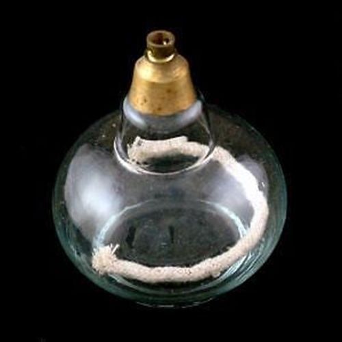 Round Glass Spirit Alcohol Burner w/Replaceable Wick