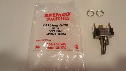 NEW FACTORY SEALED SPEMCO SWITCHES  #1186-Q/20 SPDT ON-ON Spade Term Switch