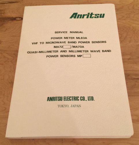 Anritsu ML83A Power Meter Service Manual MA72, MA73A, MP