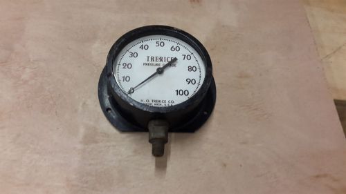 LARGE 5&#034; Vintage Trerice Pressure Gauge, Steam, Steampunk Lamp