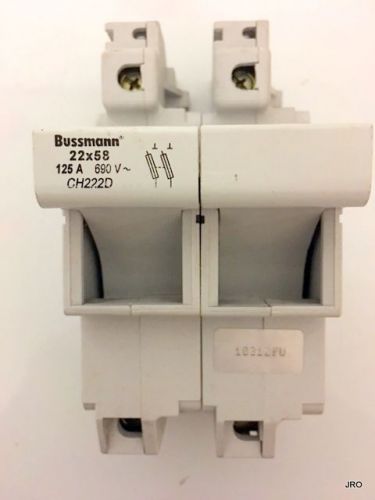 Bussman modular fuse holder ch222d, series ch22, 2 pole, 25x58, 600v, 125a for sale