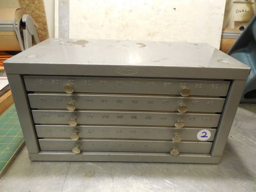 HUOT DRILL CABINET LOADED WITH NEW DRILL BITS DRILL ASSORTMENT NUMBER DRILL