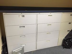 Metal 4 drawer file cabinet, Lateral