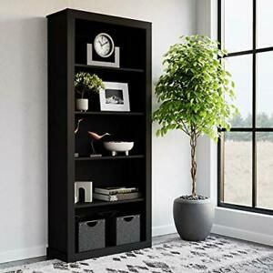  Sumac Five Shelf Laminate Bookcase Black