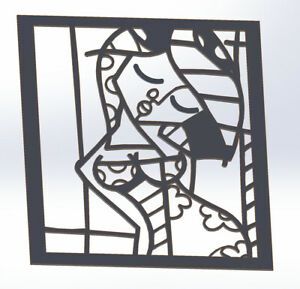 12 DXF File CNC g-code Industrial Laser Abstract Woman Wall Art Nr.1 Router