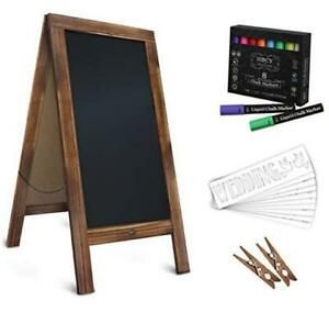 Rustic Magnetic A-Frame Chalkboard Deluxe 20&#034; x 40&#034; Deluxe Set 1- Rustic Brown