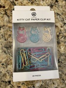 Kitty Cat Paper Clip Kit &amp; Standard Clips  89 Pieces U Brand, New