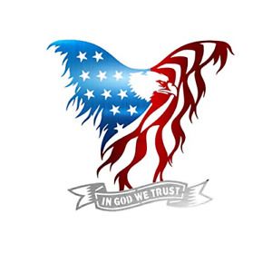 Precision Metal Art Laser Cut American Eagle Steel Wall Art with ‘in God We – 3D