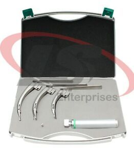 MCCOY FLEXI-TIP FIBEROPTIC LED Laryngoscope SET-BLADE # 2 &amp;3 &amp;4,MEDIUM