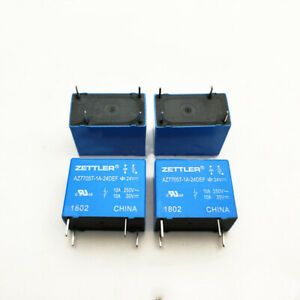 1Pc ZETTLER AZ7705T-1A-24DEF 24VDC Power Relay 4Pins 10A 250V