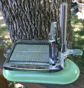 Vintage Bico #72 Commercial Butter &amp; Cheese Slicer w/ Light Green Enamel Base