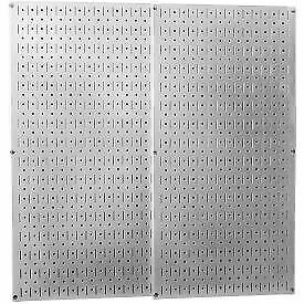 Wall Control Pegboard Pack- 2 Panels, Galvanized Metallic, 32&#034; X 32&#034; X 3/4&#034;