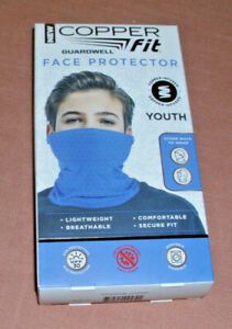 Copper Fit Guardwell Face Protector Youth Mask Blue Youth Size 8+  New