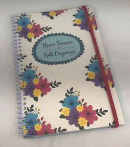 Home Finance &amp; Bill Organizer Planner Spiral Monthly Pockets Floral New