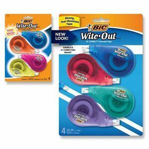 BIC Wite-Out Brand EZ Correct Correction Tape, White, Fast, Clean &amp; Easy To U...