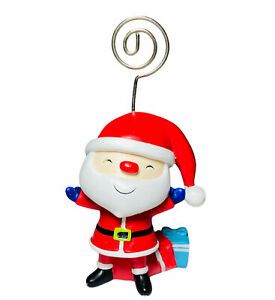 Santa Claus Bearing Christmas Gifts Memo Holder Office Desk Figurine 5”
