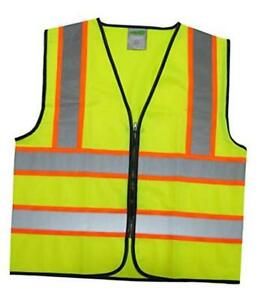 Reflective Safety Vest, Bright Neon Color with 2 Inch Reflective Strips  Large