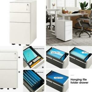 Devaise 3-Drawer Slim Vertical File Cabinet, Fully Assembled Except Casters, Leg